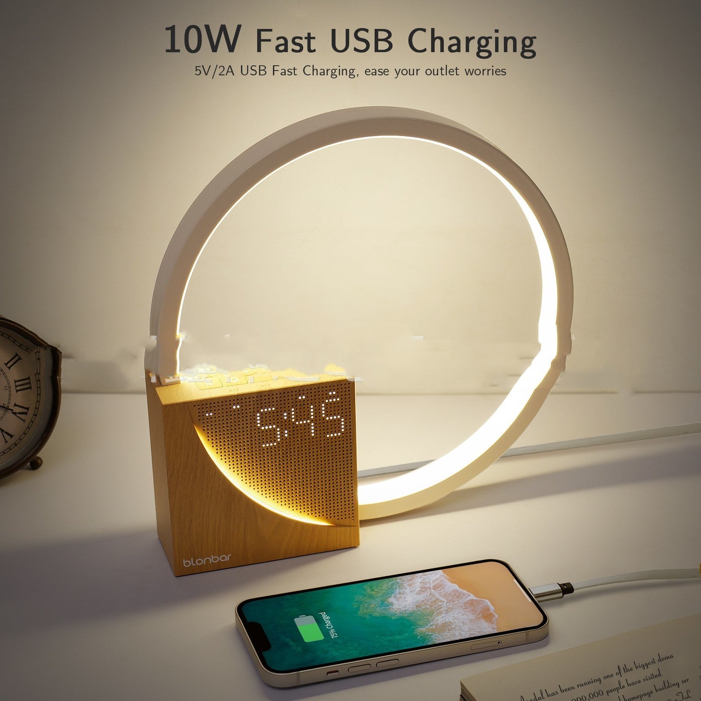 Multifunctional Touch Bedside Lamp with Alarm Clock